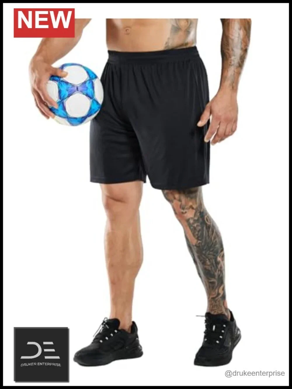 3 Pack Men's Quick Dry Soccer Shorts, Recycled Polyester, No Pockets, Athletic